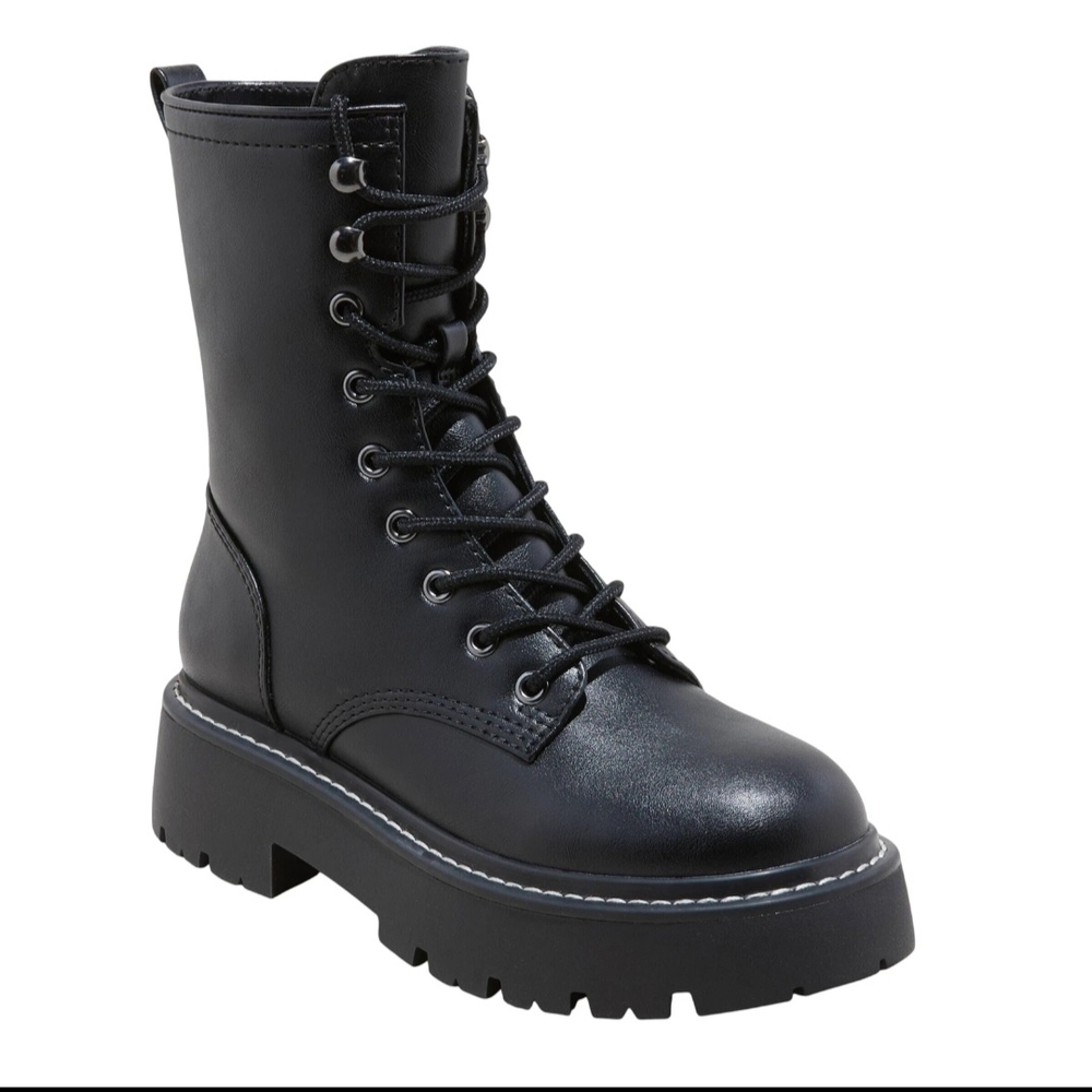 Wild Fable Black Lace-Up Combat Boots